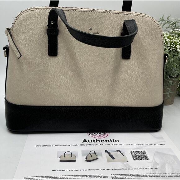 Kate Spade Grand‎ Street Rachelle Satchel Porcelain Black Leather Authenticated - Picture 16 of 16